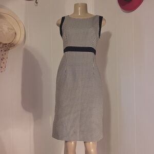 Essentials Black and White Sheath Midi Dress